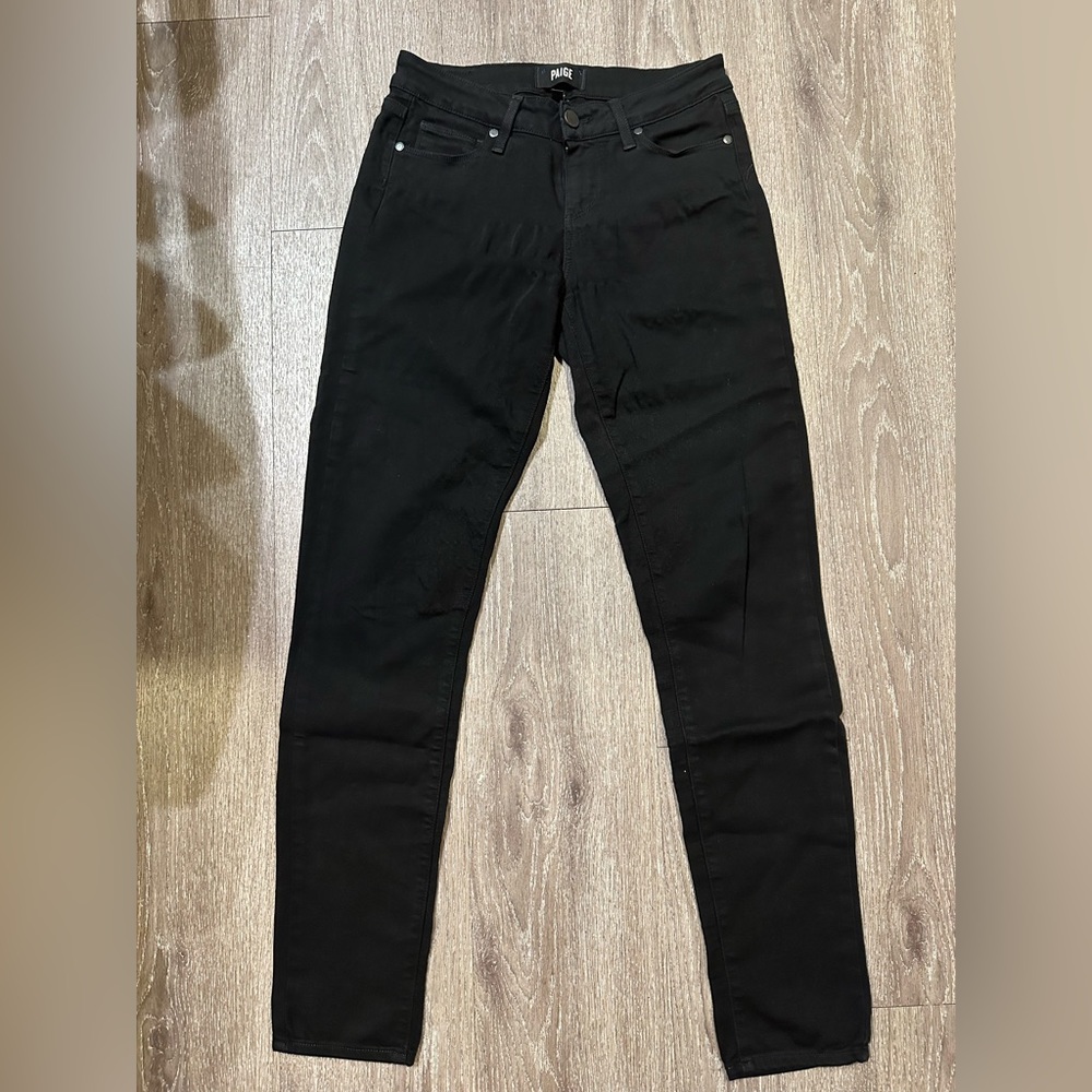 NWOT Paige Verdugo Ultra Skinny Jeans Black Size 25 x 31 Inseam Rise 8 B30